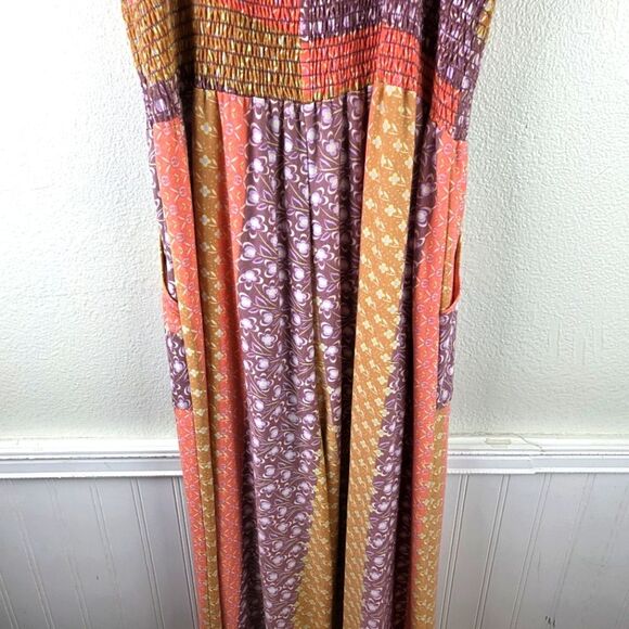 Women's Boho Boutique Patwork Pasel Wide Leg Colorful Patterned Maxi Romper - Picture 6 of 13